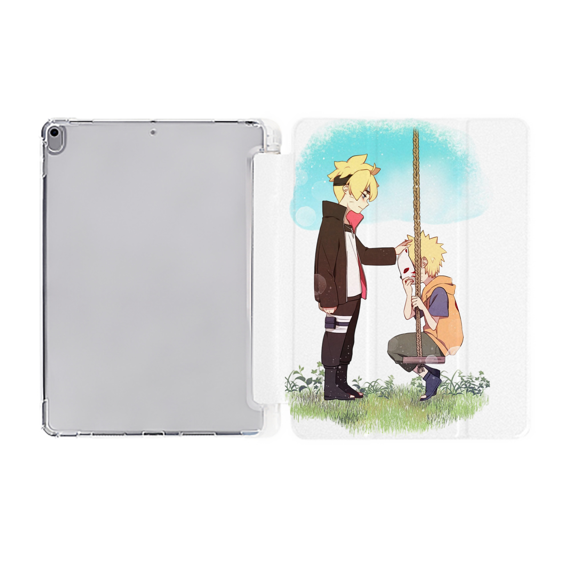 （画像用） NARUTO -ナルト- うずまき ボルト Uzumaki Boruto IPad ケース ペン収納付き 三つ折りスタンド PUレザー×シリコン 対応機種9.5/10.5/10.9インチ